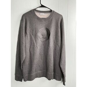Wimbledon Mens Gray Embossed Logo Cotton Pullover Sweatshirt Large 23MW02